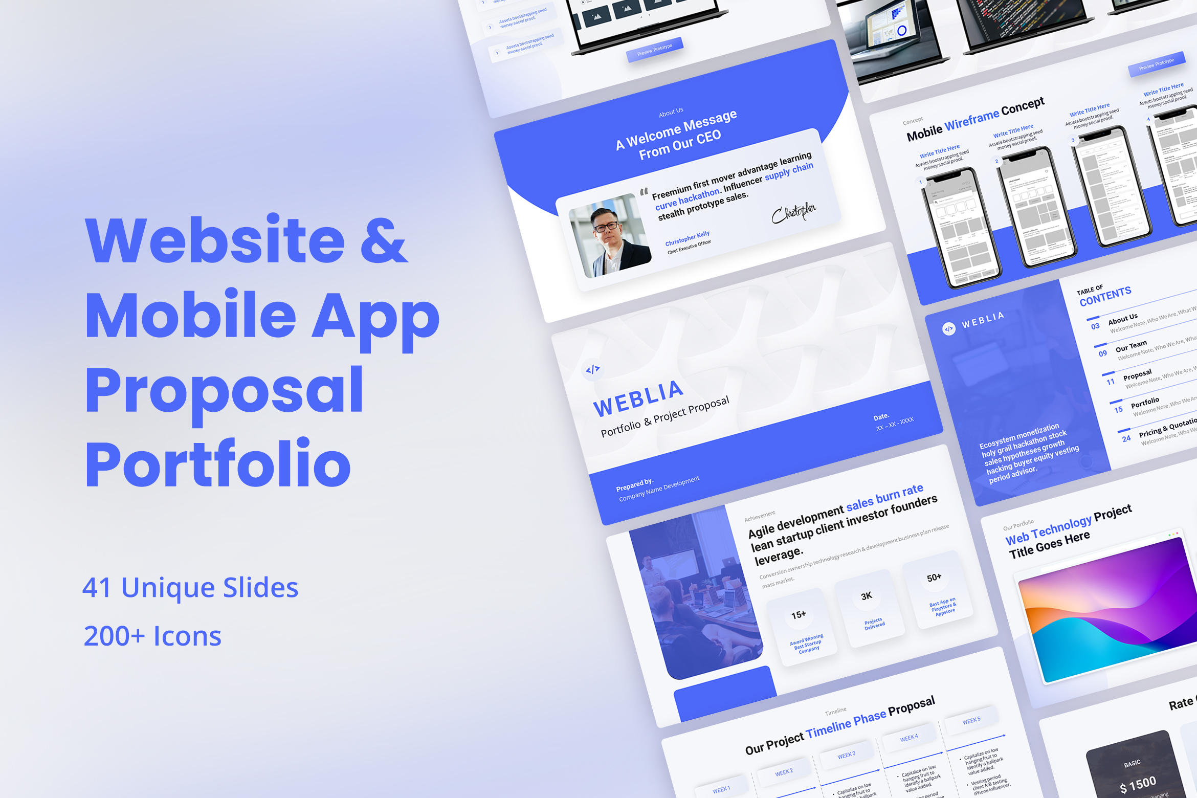 Weblia - Website & App Portfolio Proposal Presentation
