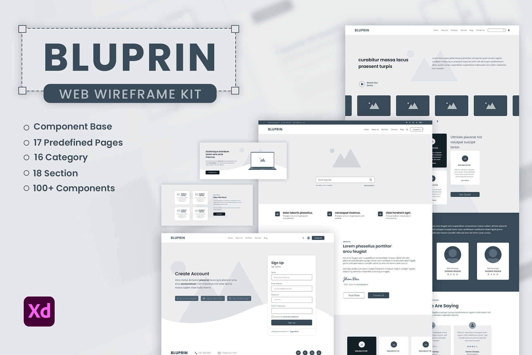 Bluprin - Desktop Web Wireframe Kit