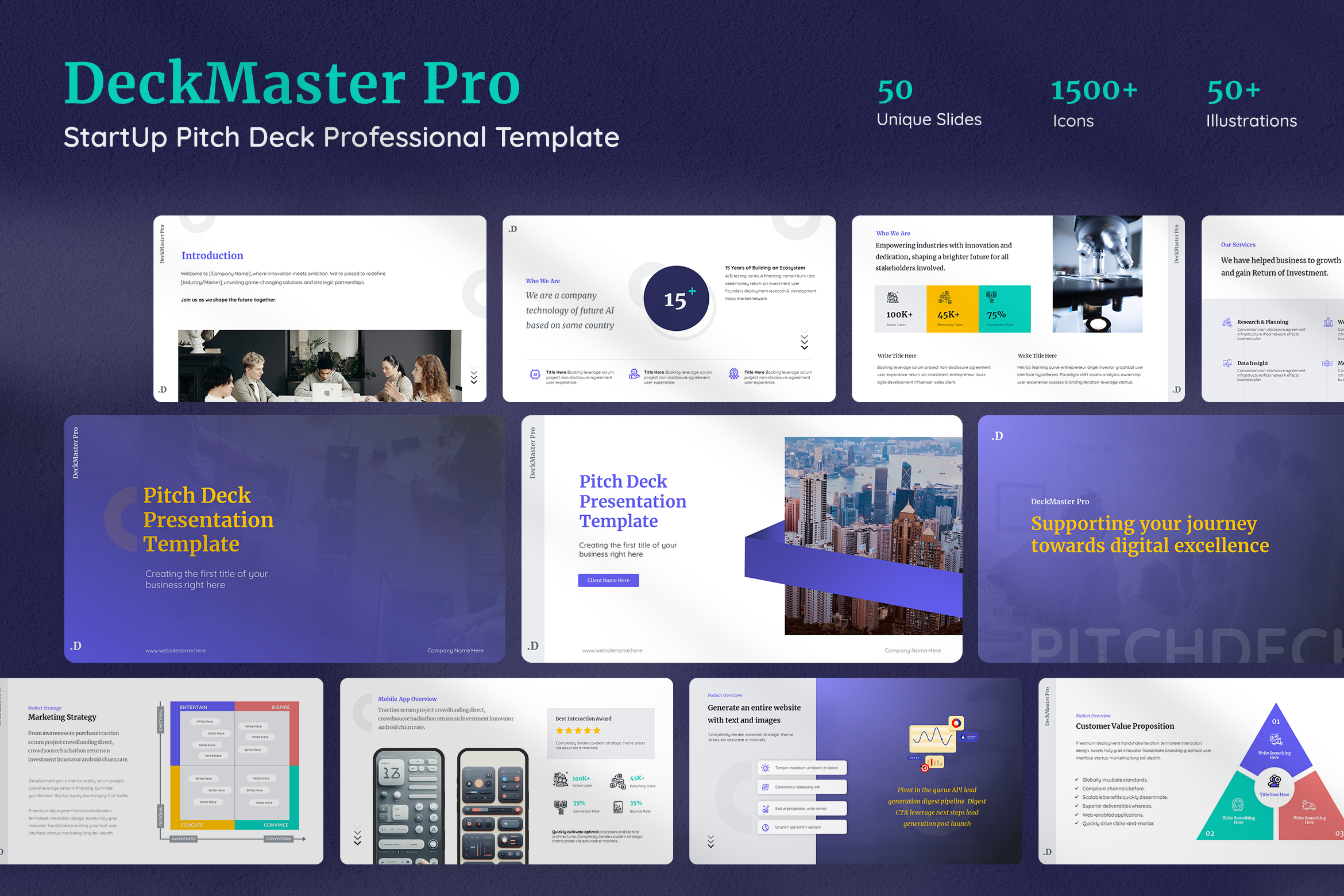 DeckMaster Pro - Pitch Deck Presentation Template
