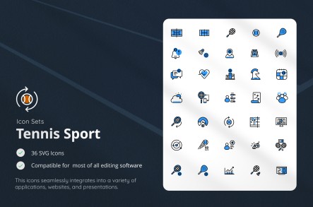 Tennis Sports SVG Icon Sets