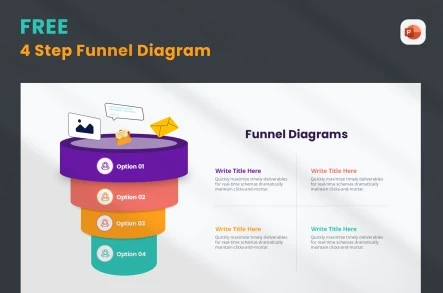 Free 4 Step Funnel Diagram Powerpoint Template